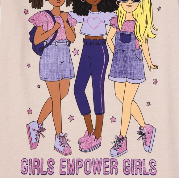 The Children’s Place Girls Empower Graphic Tee- Short Sleeve- Cookiedough M(7/8) - Picture 4 of 4